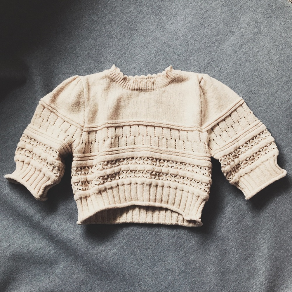 Cider Crop Sweater in Cream - Small